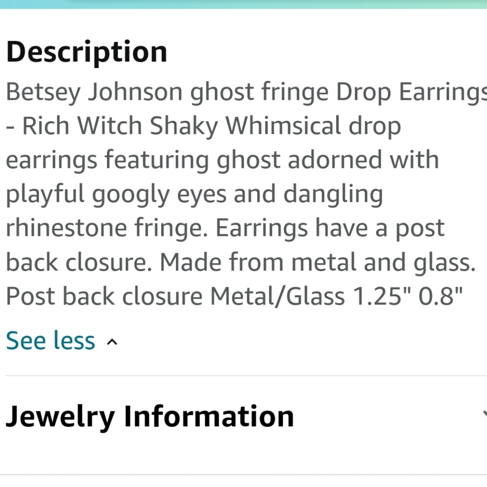Betsey Johnson Ghost Fringe drop earrings! NWT! - Picture 5 of 9
